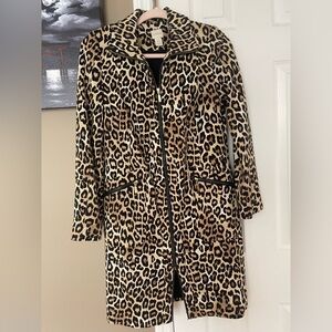 Chico's Leopard Print Trench Coat